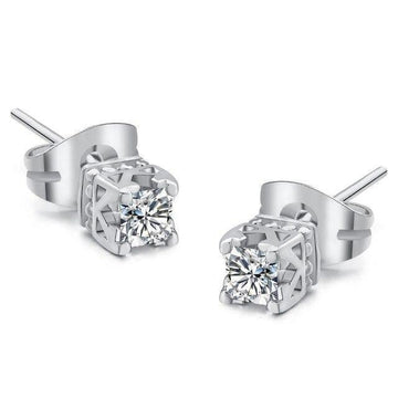 High Quality Lovely AAA Cubic Zirconia Diamonds Rose Gold Colour Earrings - The Jewellery Supermarket